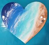 Resin Coastal Heart Wall Hanging