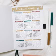 How To Yearly Calendar In Your Bullet Journal Printable In 2020 Bullet Journal Ideas Pages Bullet Journal Bullet Journal Stickers