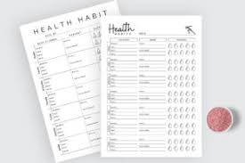 A better habit tracker most other habit trackers you'll come across have many rows for tracking dozens of habits—ranging from the big important habits, all the way down to silly things. Health Habit Tracker Printable Pdf Grafik Von Amitdebnath Creative Fabrica
