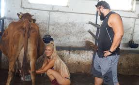 WWE star Lana sends social media into frenzy after nip slip while milking  cows in bikini with husband Rusev | The Sun
