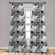 Free delivery and returns on ebay plus items for plus members. Black And Grey Curtains 2 Panels Set Floral Arrangement Lotus Traditional Oriental Nature Motifs Window Drapes For Living Room Bedroom 56 W X 84 L Black Grey White By Ambesonne Walmart Com Walmart Com