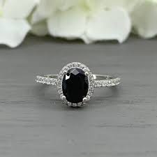 Art Deco Oval Black Onyx Engagement Ring Simulated Diamond Promise Ring Sterling Sil Black Diamond Ring Engagement Onyx Engagement Ring Silver Engagement Rings