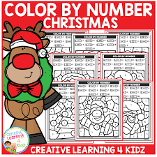 Christmas * color by number. Color By Number Christmas Digital Download