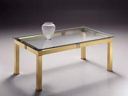 They bring style and some elegance to your living room. Rectangular Coffee Table In Brass Glass Top Idfdesign
