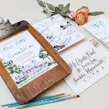Custom Wedding Venue Watercolor Painting Green And Blush Wedding Invitation Su Printing Wedding Invitations Custom Wedding Invitations Wedding Invitations Diy