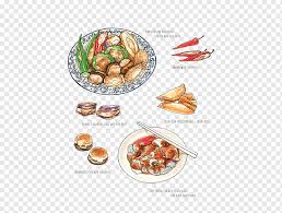 Asian food in a small town. Chinese Cuisine Malaysian Cuisine Chinese Noodles Indonesian Cuisine Peranakan Cuisine Cartoon Chinese Cooking Cartoon Character Food Seafood Png Pngwing