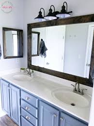 Diy Vanity Mirrors Farmhouse Style Bathroom Vanity Mirror And Medicine Cabinet Upgrade With St Bathroom Farmhouse Style Diy Vanity Mirror Bathroom Mirrors Diy