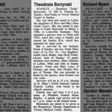 Obituary for Theodosia Burzynski (Aged 75)