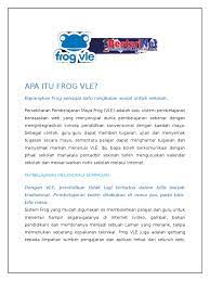 Frog adalah virtual learning environment (vle) yang dipilih bagi projek 1bestarinet. Apa Itu Frog Vle