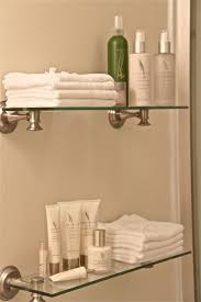 House Of Grace My Basement Bathroom Glass Shelves In Bathroom Small Bathroom Glass Bathroom Shelves