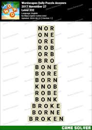 We did not find results for: Wordscapes Daily Puzzle 2017 November 27 Answers Game Solver