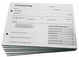 Das heißt, dass ein arbeitnehmer den urlaub nicht eigenmächtig antreten darf, wenn der arbeitgeber nicht auf den. Block Urlaub Antrag Urlaubsantrag Sd 3 Fach Din A5 Gelocht 22239 Ebay