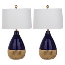 Navy blue lamps set of 2. Kingship Glass Table Lamp Navy Blue Gold Safavieh Gold Table Lamp Table Lamp Sets Blue And Gold Living Room