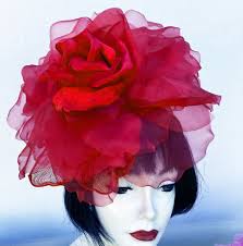 Large Red Rose Fascinator