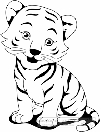 Check our collection of black and white tiger clipart, search and use these free images for powerpoint presentation, reports, websites, pdf, graphic design or any other project you are working on now. Cartoon Cute Tiger Clipart Black And White