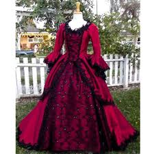 Gothic Sleeping Beauty Princess Medieval Red And Black Wedding Dress Ball Gown Long Sleeve Lace Embro Ball Gowns Trendy Wedding Dresses Ball Gown Wedding Dress