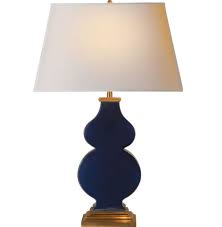 Limited Production Design Stock 28 Tall Classic Porcelain Profile Gourd Table Lamp Midnight Blue Glazed Finish Brass Accents Blue Lamp Table Lamp Lamp