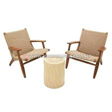Jual Set Kursi Teras Kayu Jati Minimalis Papercord Terbaru