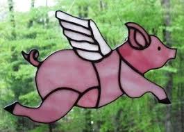 Stained Glass Flying Pig Etsy Flying Pig Flying Pig Pattern Pig