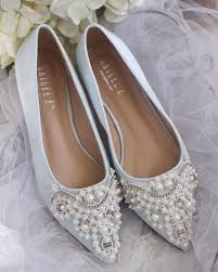 Light Blue Satin Pointy Toe Flats With Oversized Pearls Etsy Blue Wedding Shoes Wedding Shoes Bridesmaid Blue Bridal Shoes