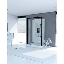 Cabine De Douche L 80 X L 110 Cm Blanc Verre Transparente City Au Meilleur Prix En Stock Livraison Rapide Dans Tou Cabine De Douche Douche En Coin Douche