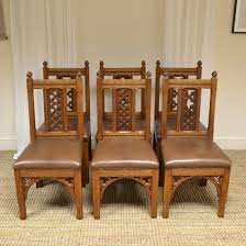 Antique chairs └ antique furniture └ antiques all categories antiques art baby books, comics & magazines business skip to page navigation. Rare Set Of Six Pugin Design Victorian Golden Oak Antique Dining Chairs Antiques World