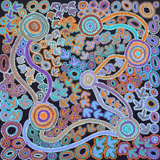 Lee Nangala Gallagher Yankirri Jukurrpa Emu Dreaming Ngarlikurlangu 91x91cm Aboriginal Art Art Aboriginal