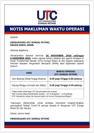 Prayer times today in sungai petani will start at 05:29 (imsak) and finish at 20:42 (isha). Waktu Operasi Baharu Utc Sungai Petani Utc Sungai Petani Facebook