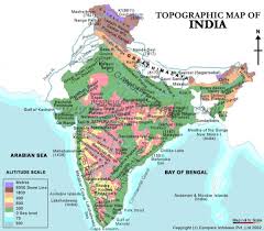 Limita de judeţ, limita comunelor; India Elevation Map Altitudine Harta De India Asia De Sud Asia