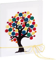 Malen Sie Auf Eine Leinwand Eine Baumsilhouette Und Kleben Sie Bunte Knopfe Als Blatter Auf Schon Haben Sie Ein B Baum Basteln Basteln Geburtstag Bastelideen