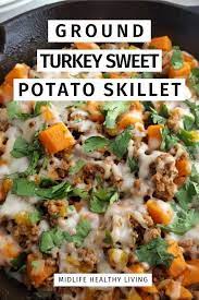 This Ground Turkey Sweet Potato Skillet Recipe Is Simple Easy Delicious And Weight Watc Sweet Potato Skillet Sweet Potato Skillet Recipes Bland Diet Recipes