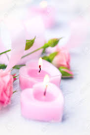 $1.84 interlocking hearts design favor saver candles retail: Valentines Day Pink Heart Shaped Candles And Rose Flowers Stock Photo Picture And Royalty Free Image Image 35772717