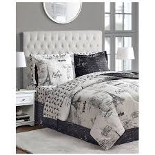 Then, the paris themed bedding is the best one for you. Paris Eiffel Tower Black White Reversible Queen Comforter Set 8 Piece Bed In A Bag Walmart Com Paris Themed Bedroom Comforter Sets Paris Themed Bedding