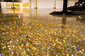 Concrete floors do not seem to get enough attention due to their plain and grey appearance. How To Do A Metallic Epoxy Floor Gold Glitter Start To Finish Metallic Epoxy Floor Epoxy Floor Diy Glitter Floor