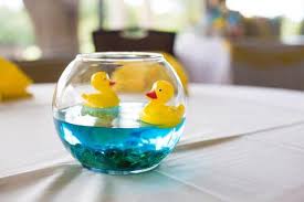 Blue centerpieces are perfect for a boy baby shower. 10 Sweet Rubber Duckie Baby Shower Ideas Distinctivs Party