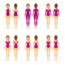 This refers to clothing adopted completely or partially from traditional costumes of different nations. Set Of Women In Different Swimsuit Beautiful Girls In Various Royalty Free Cliparts Vectors And Stock Illustration Image 56583994