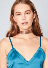 missyempire Dru Rose Gold Metallic Choker Best Sale