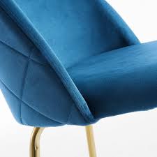 Modern round velvet upholstered stool. Linea Furniture 65cm Colette Gold Leg Velvet Barstools Reviews Temple Webster