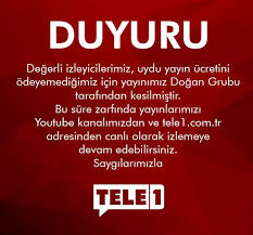 Tele 1 hd canlı yayınını ecanlitvizle sitesinde kesintisiz olarak izleyebilirsiniz. Tele 1 Yayini Neden Gitti