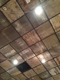 To cadence this issue, metal producers made the prognosis to create inspired corrugated metal ceiling structure. Pin By Tammy Harms On Spaces Basement Ceiling Corrugated Tin Ceiling Metal Ceiling