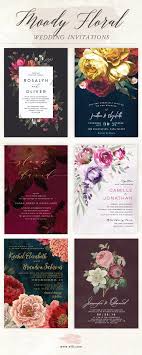 Moody Floral Wedding Invitations In Stunning Jewel Tones Dramatic And Pretty From Elli Co Floral Wedding Invitations Floral Wedding Garden Wedding Invitations
