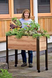 Rolling Cedar Patio Garden Gardener S Supply Elevated Planters Elevated Garden Beds Cedar Raised Garden Beds Cedar Raised Garden