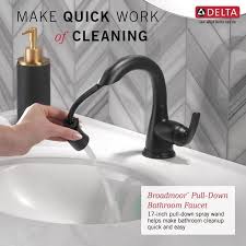 Maybe you would like to learn more about one of these? Delta Broadmoor Single Hole Single Handle Bathroom Faucet With Pull Down Sprayer In Matte Black 15765lf Blpd The Home Depot Bathroom Faucets Single Handle Bathroom Faucet Faucet