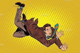 Man Falls Down From A Height Retro Vector Illustration Pop Art Illustration
