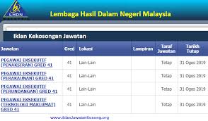 Kerja terkini balai seni negara. Rahsia Lulus Kerja Kerajaan Jawatan Kosong Lembaga Hasil Dalam Negeri Lhdn Jawatan Bertaraf Tetap 1 Pegawai Eksekutif Penaksiran Gred 41 2 Pegawai Eksekutif Perakaunan Gred 41 3 Pegawai Eksekutif Perundangan Gred