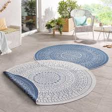108 ergebnisse für teppich rund blau. Wendeteppich Rund Porto Creme Blau In Outdoor Ebay