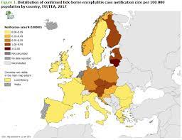 + − leaflet | map data (c) openstreetmap. Travelling To Cee Or Balticstates This Summer 2550 Confirmed Cases Of Tick Borne Encephalitis Were Reported In 2017 In Eu Eea Countries Most Of Them Between May November In Czechia Germany Lithuania