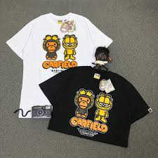 A bathing ape baby milo one piece mens round neck fashion clothing short sleeves t shirt. T Shirt A Bathing Ape Baby Milo X Garfield Black And White Premium Authentic Shopee Malaysia