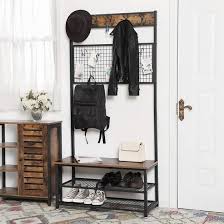 Vasagle Vestiaire Porte Manteau Meuble D Entree Etagere A Chaussures Pense Bete Panneau Grillage Armature Metallique Hsr46bx Meuble Entree Idee Deco Hall D Entree Meuble Entree Industriel