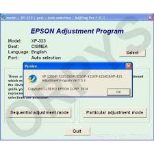 V2.21 date de lancement : Epson Xp 225 Xp 322 Xp 323 Xp 325 Xp 422 Xp 423 Xp 425 Adjustment